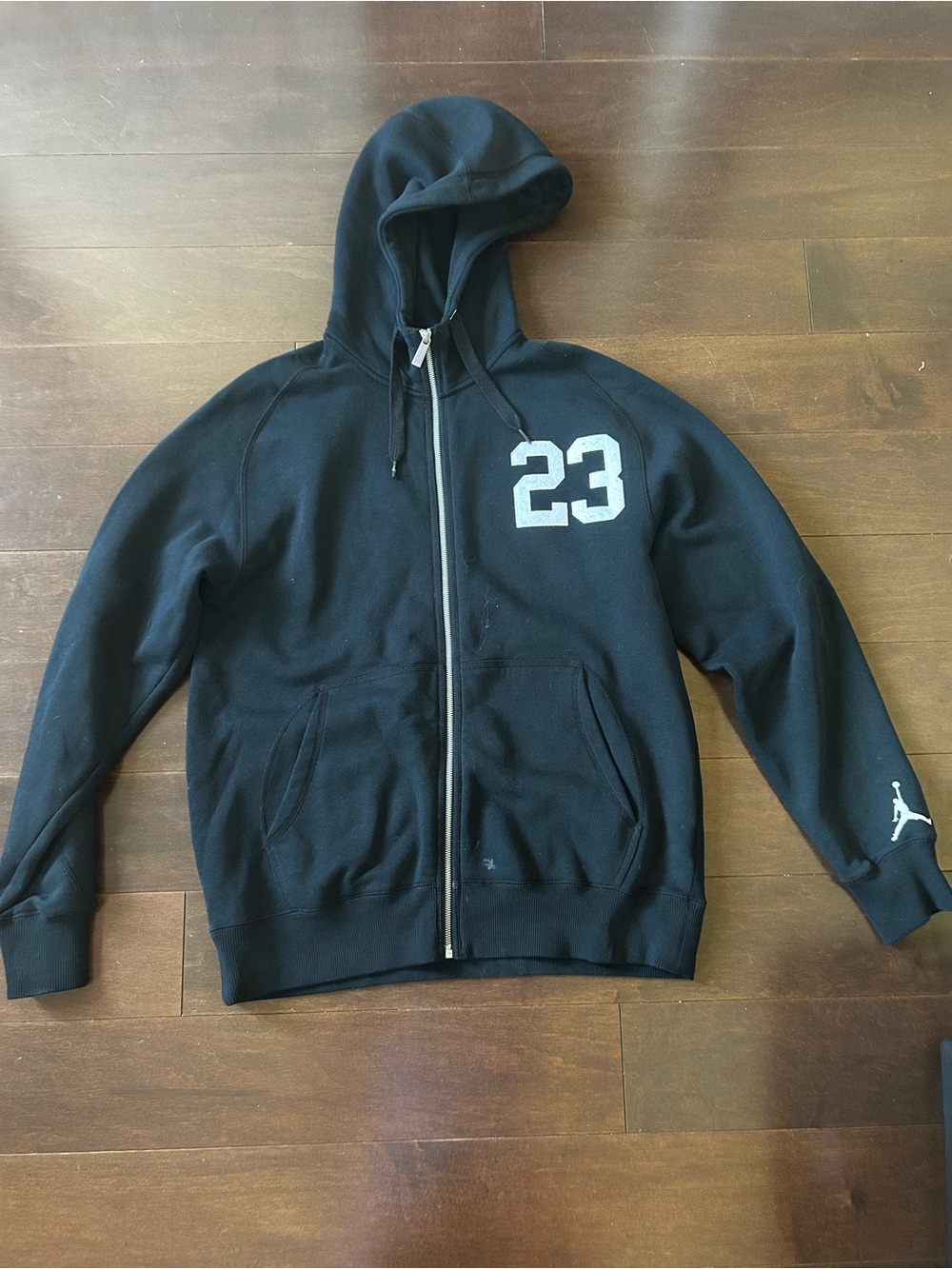 Jordan Black Zip-Up Hoodie with 23 Chest Graphic